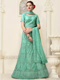 Myra Sea Green Net Heavy Embroidered Lehenga Choli