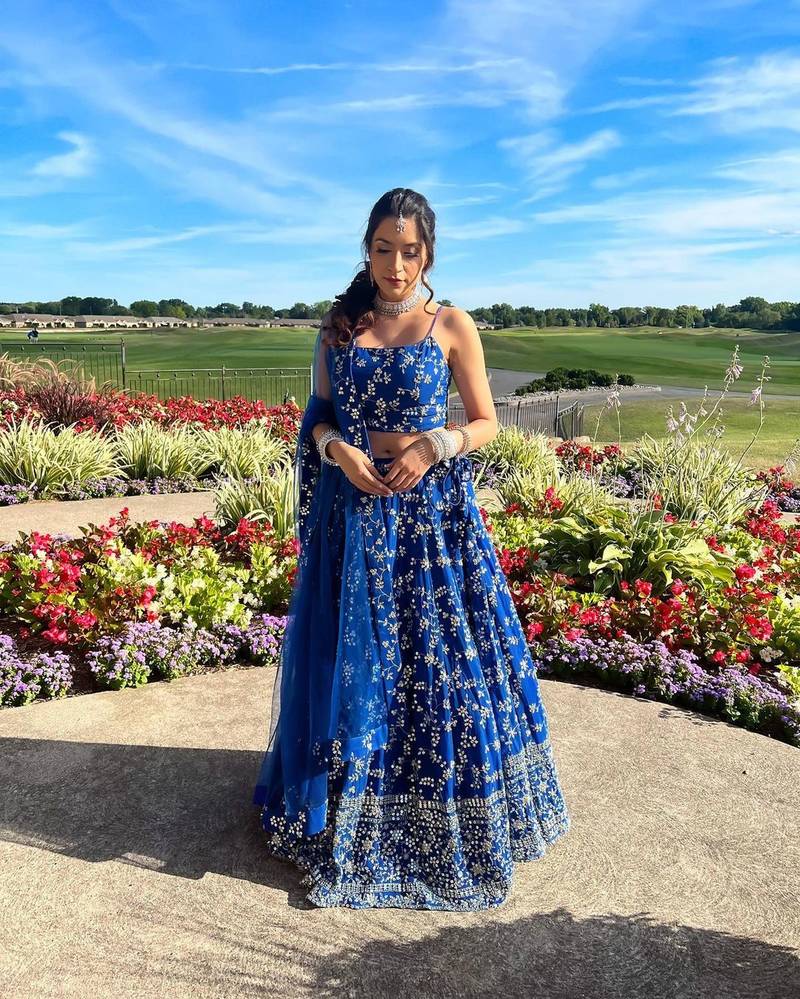 Lehenga Mart Designer Wedding Lehenga Choli For Women - Blue