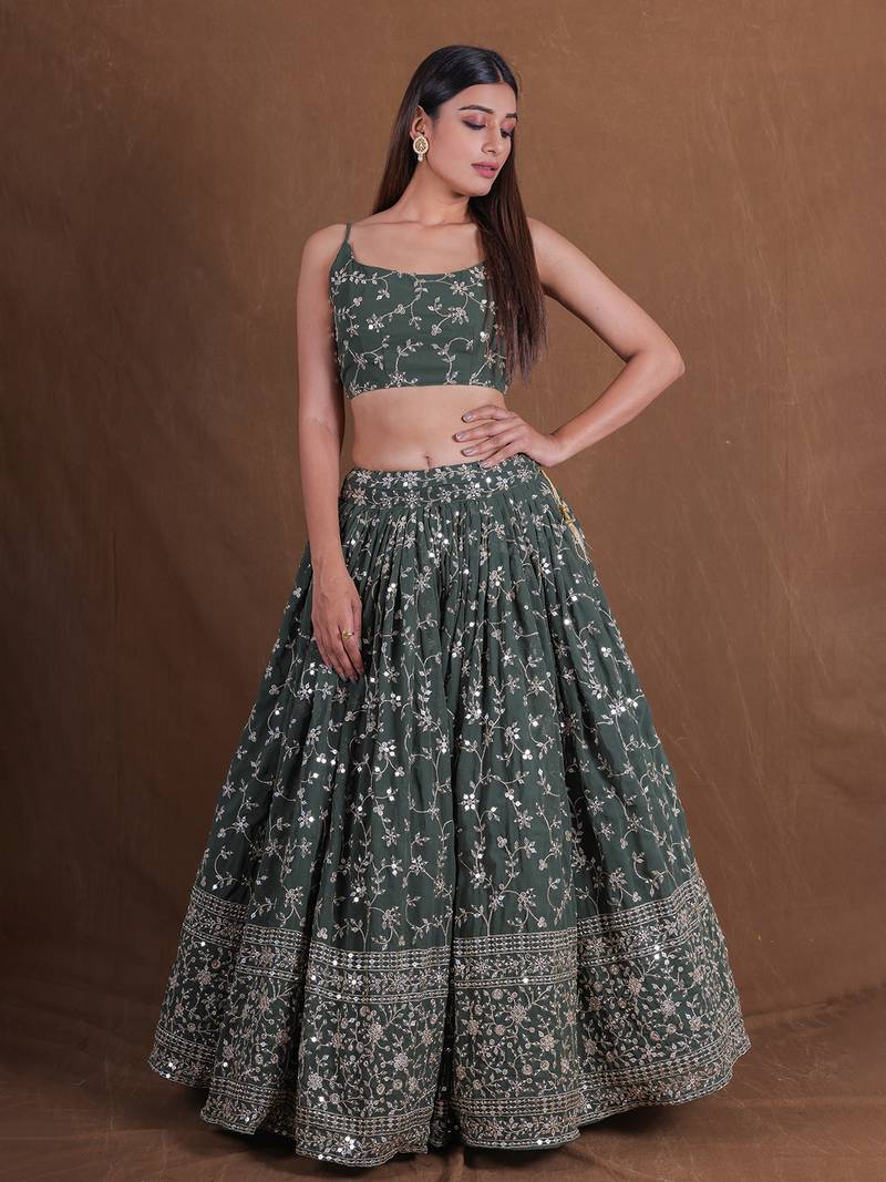 Lehenga Mart Designer Wedding Lehenga Choli For Women - Green