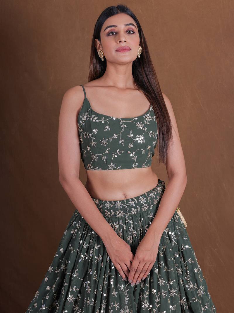 Lehenga Mart Designer Wedding Lehenga Choli For Women - Green