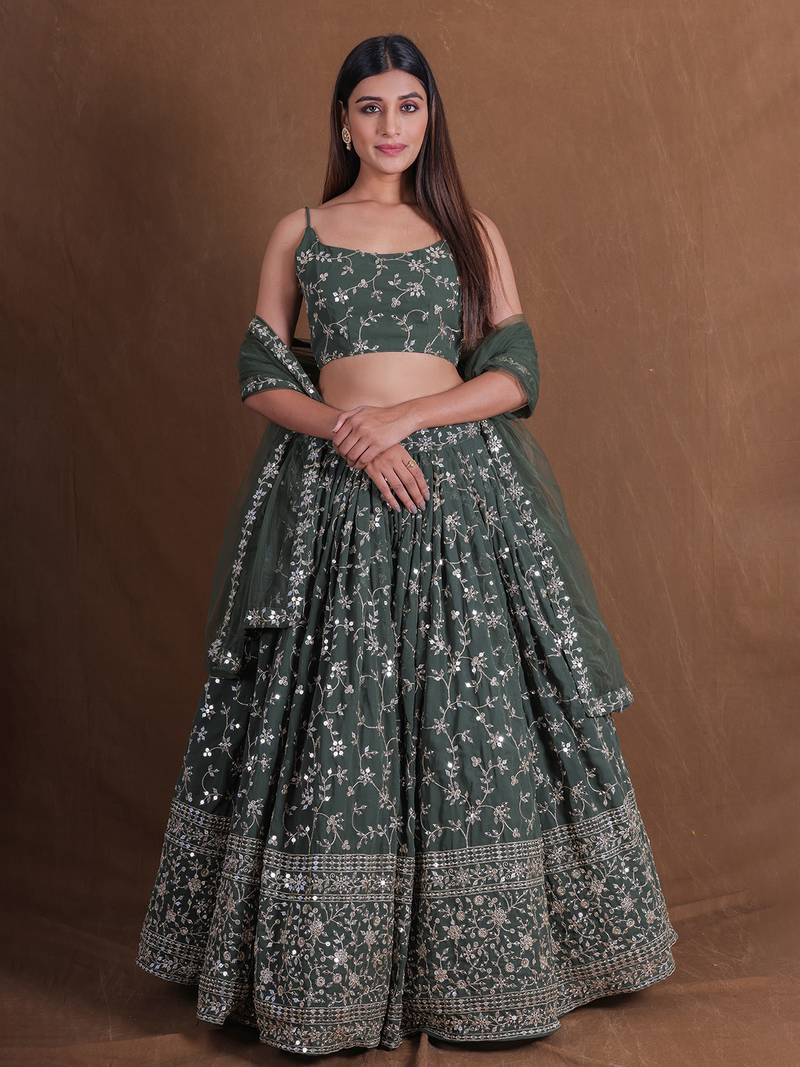 Lehenga Mart Designer Wedding Lehenga Choli For Women - Green