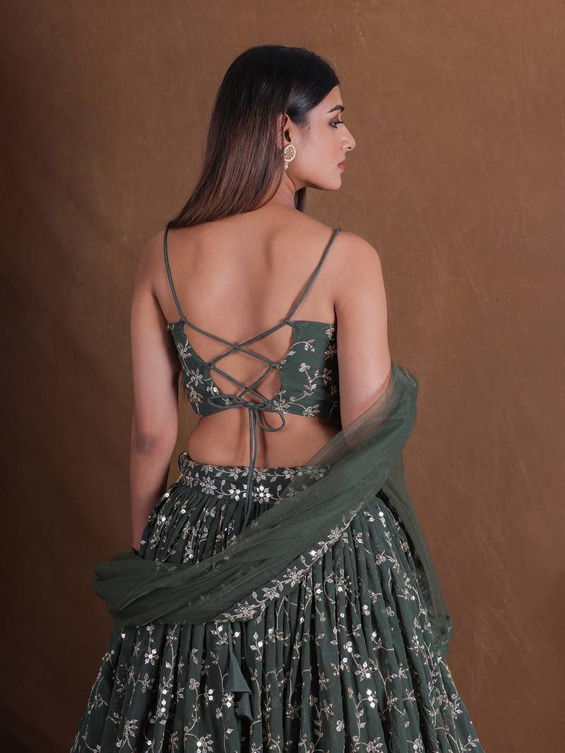 Lehenga Mart Designer Wedding Lehenga Choli For Women - Green