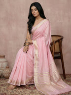 Shree Shyam Fashion Light Pink Cotton Saree - Distacart