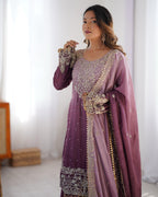 Teeya Creation Multi Color Chinon Silk Heavy Embroidery Work Pakistani Fully Stitched Salwar Suit