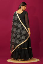 Teeya Creation Black Color Faux Georgette Heavy Embroidery Work Fully Stitched Sharara Suit
