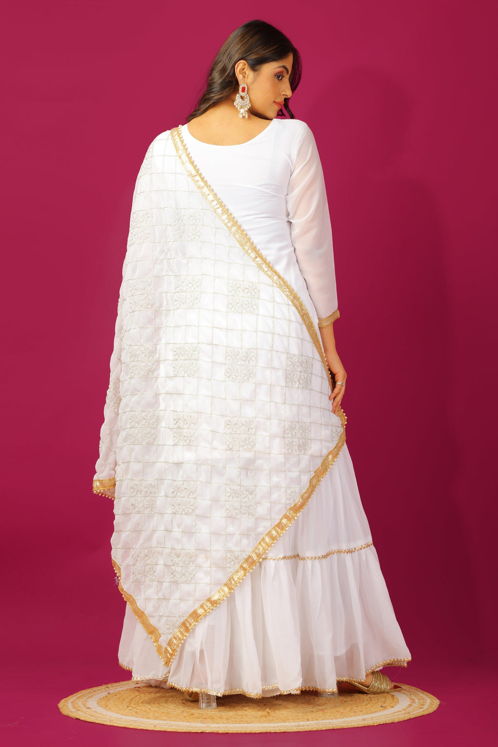 Teeya Creation White Color Faux Georgette Heavy Embroidery Work Fully Stitched Sharara Suit - Distacart