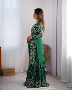 Teeya Creation Green Color Chinnon Silk Embroidery Work Fully Stitched Salwar Suit - Distacart