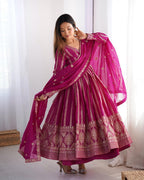 Teeya Creation Rani Color Star Georgette Embroidery Work Fully Stitched Gown - Distacart