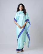 Teeya Creation Blue Color Japan Satin Silk Digital Print Ready To Wear Saree
