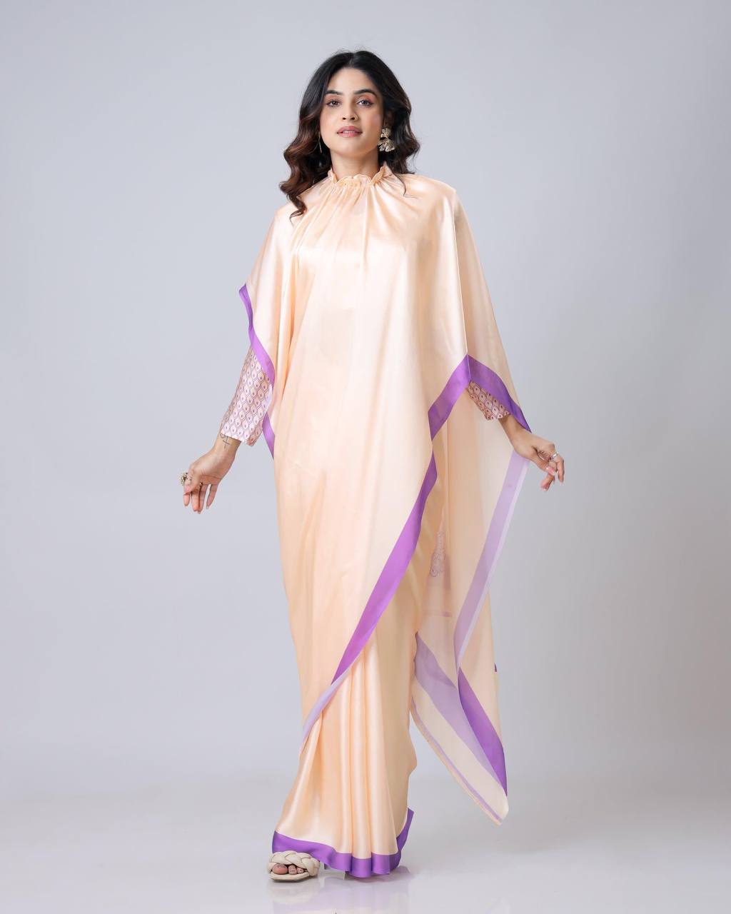 Teeya Creation each Color Japan Satin Silk Digital Print Ready To Wear Saree