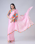 Teeya Creation Pink Color Japan Satin Silk Digital Print Ready To Wear Saree