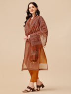 Floral Printed Kurta With Pant And Dupatta Set, Multicolor - Hiral Fashion - Distacart