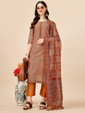 Floral Printed Kurta With Pant And Dupatta Set, Multicolor - Hiral Fashion - Distacart