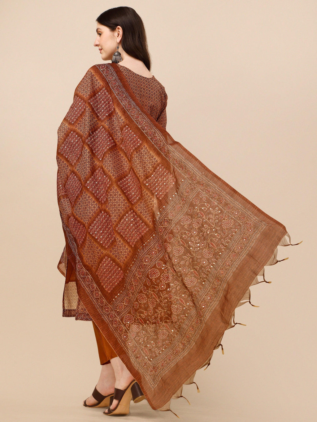 Floral Printed Kurta With Pant And Dupatta Set, Multicolor - Hiral Fashion - Distacart