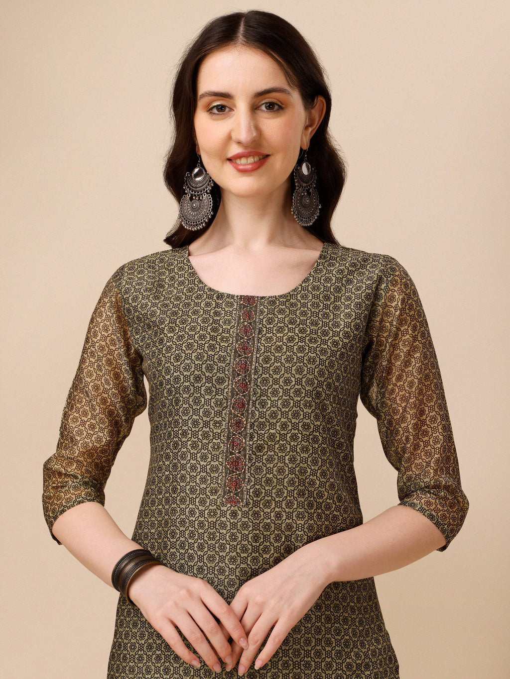 Printed Kurta With Pant And Dupatta Set, Multicolor - Hiral Fashion - Distacart