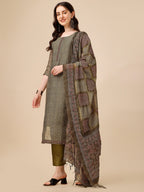 Printed Kurta With Pant And Dupatta Set, Multicolor - Hiral Fashion - Distacart