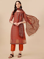 Printed Kurta With Pant And Dupatta Set, Multicolor - Hiral Fashion - Distacart
