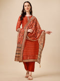 Floral Printed Kurta With Pant And Dupatta Set, Multicolor - Hiral Fashion - Distacart