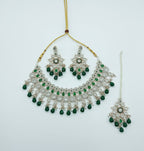 Jewel City Royal Green Stone Bridal Necklace Set for Women | Traditional Gold-Plated Ethnic Indian Jewelry