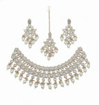 Jewel City White Stone Bridal Necklace Set for Women | Traditional Gold-Plated Ethnic Indian Jewelry