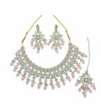 Jewel City Pink Stone Bridal Necklace Set for Women | Traditional Gold-Plated Ethnic Indian Jewelry