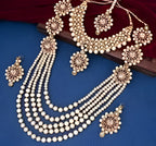 Jewel City Traditional Kundan & Pearl Long Necklace Set Bridal Ethnic Choker Jewelry Set Handcrafted Indian Wedding Jewelry