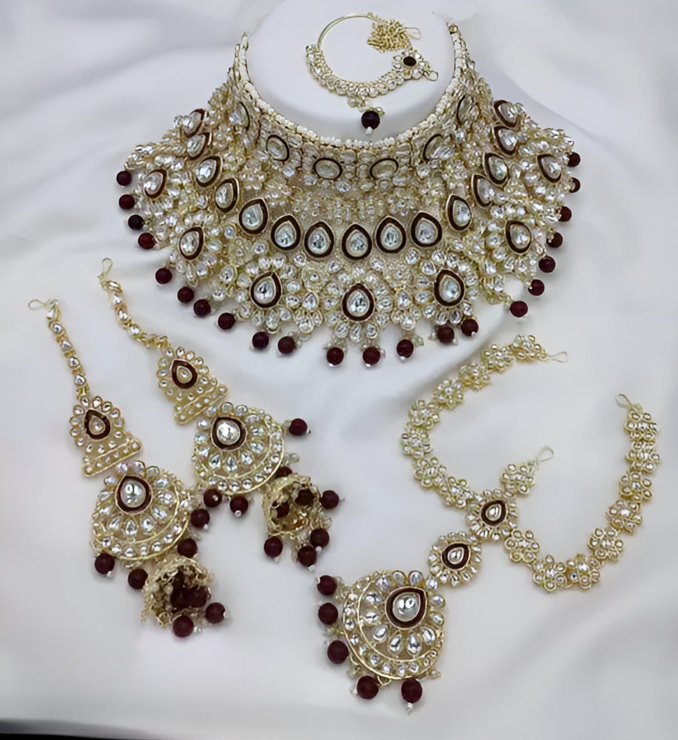 Jewel City Traditional Kundan Bridal Jewelry for Women Handcrafted Necklace with Earrings, Maang Tikka, Indian Wedding Jewellery Set