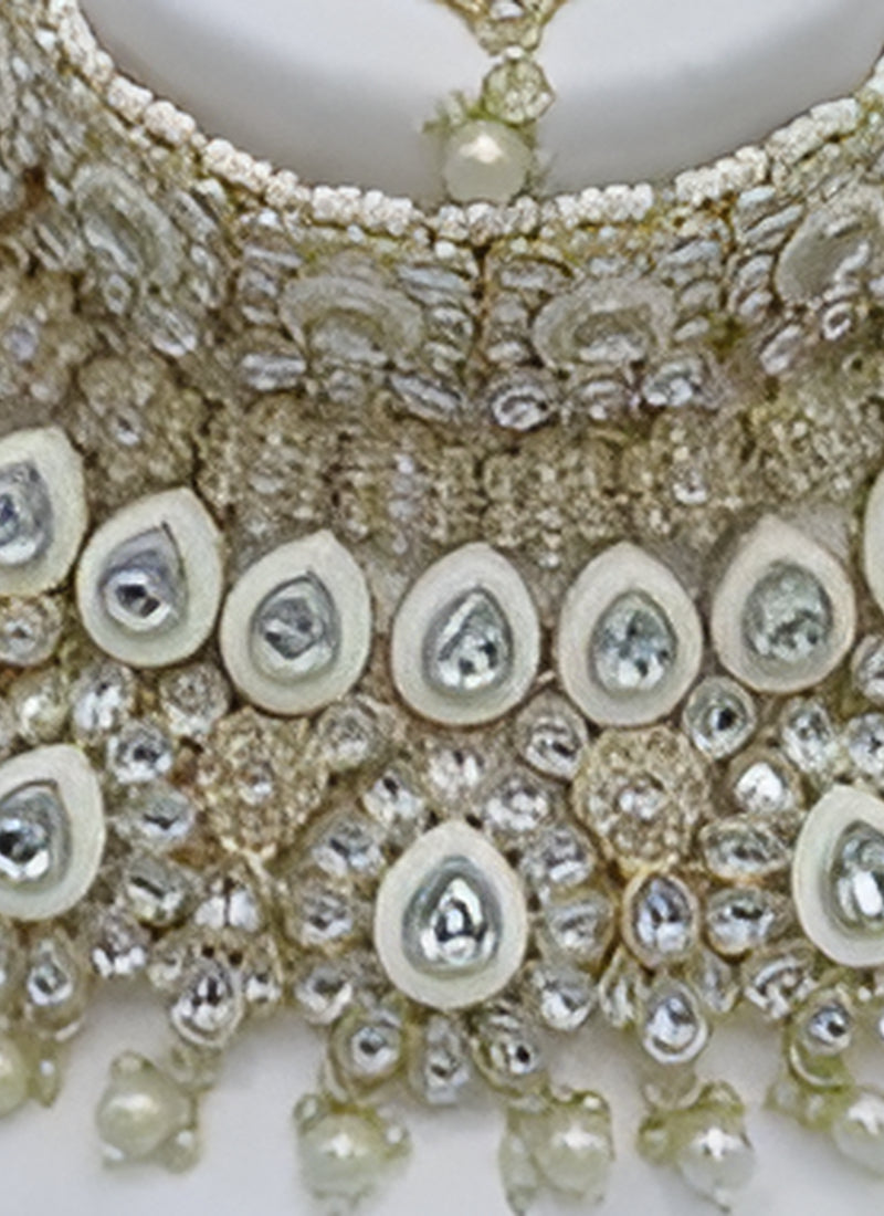 Jewel City Traditional Kundan Bridal Jewelry for Women Handcrafted Necklace with Earrings, Maang Tikka, Indian Wedding Jewellery Set
