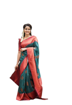 Vamika Weaving Banarasi Jacquard Green Kanjivaram Saree - Distacart