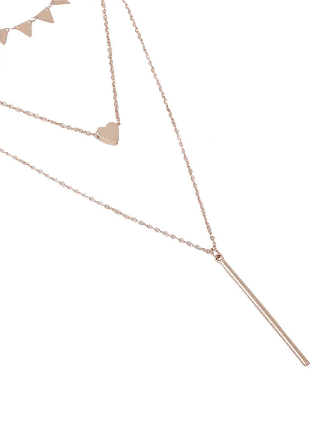 NVR Women's 3 Layered Gold-Polished Minimal Layered Necklace