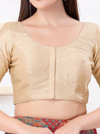 Joban Fashion Skin Dupion Silk Elbow Sleeveless Front Open Blouse