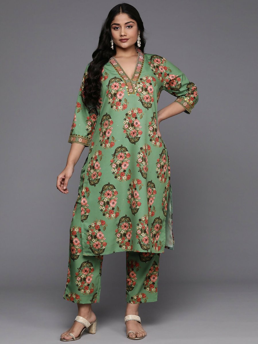Ahalyaa Women's Traditional wear Kurta Set - Green