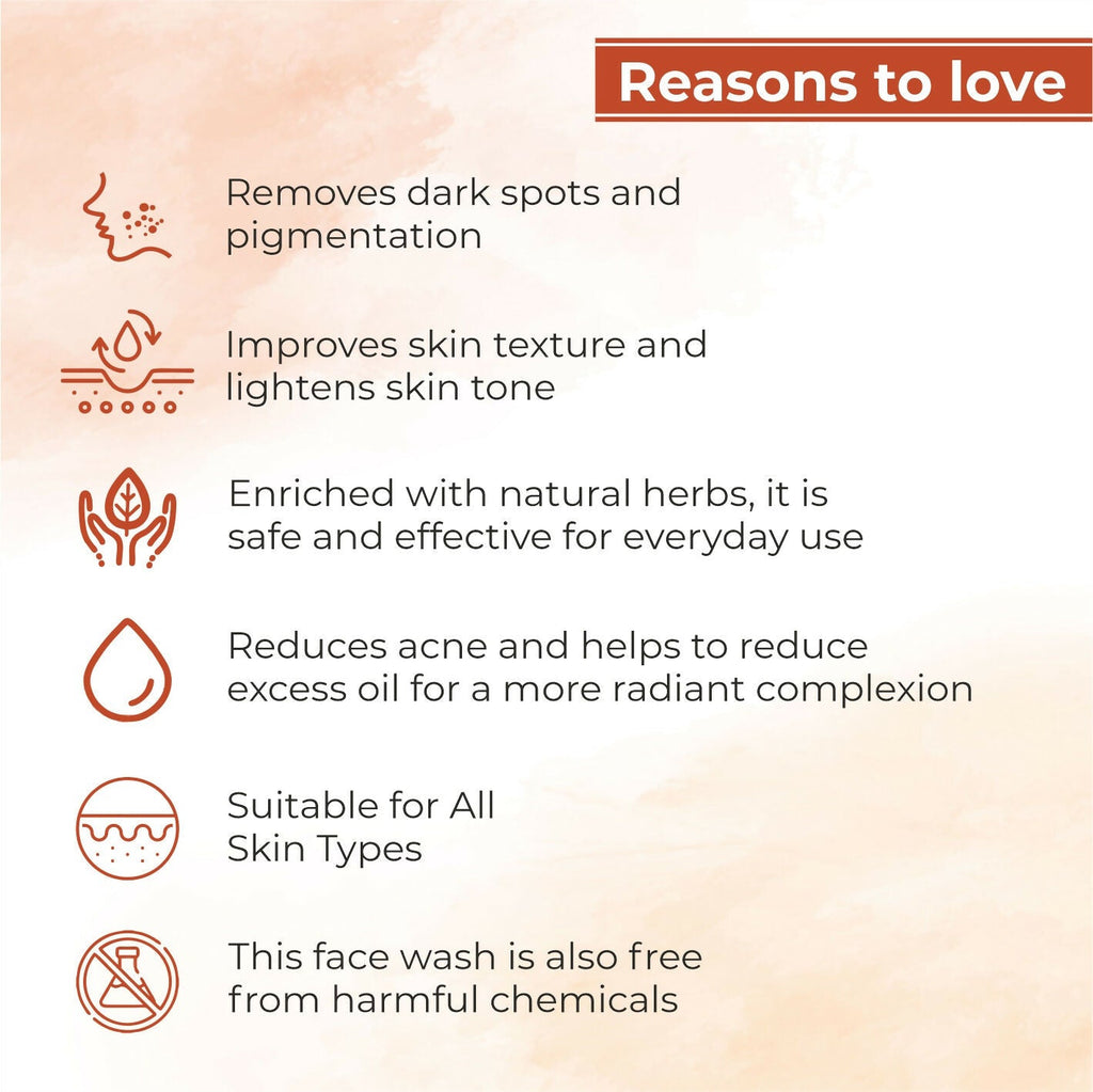 Globus Naturals Kesar Chandan Skin Lightening & Tan Removal Face wash, Suitable For All Skin Types - Distacart