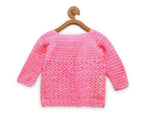 Chutput Kids Pink Coloured Solid Design Pullover Sweater