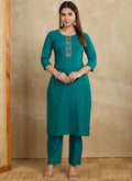 Prazu Fashion Rama Printed Cotton Blend Kurta Pant Set - Distacart