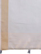 Shree Shyam Fashion Elegant Grey Organza Saree with Zari Border | Lightweight Transparent Saree with Blouse Piece for Festive & Daily Wear