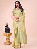 Shree Shyam Fashion Light Green Organza Saree - Ethereal Sophistication in Every Fold