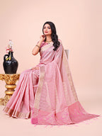 Shree Shyam Fashion Pink Organza Saree - Ethereal Sophistication in Every Fold
