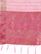Shree Shyam Fashion Pink Organza Saree - Ethereal Sophistication in Every Fold