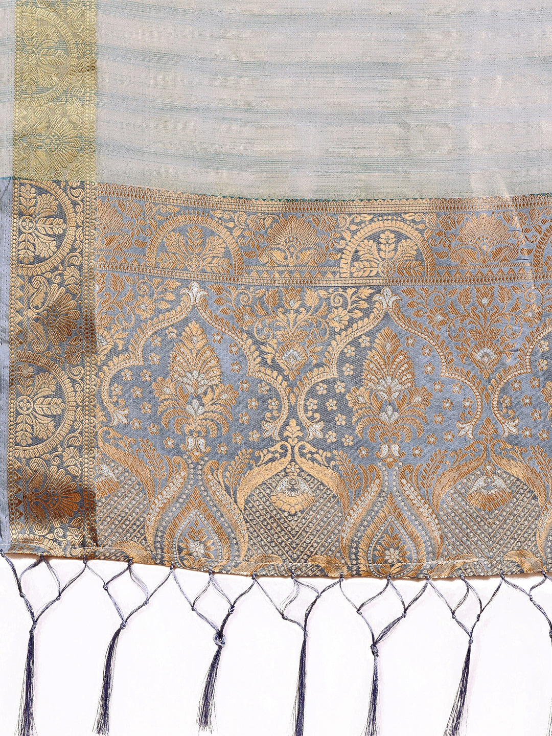 Shree Shyam Fashion Light Grey Organza Saree - Ethereal Sophistication in Every Fold