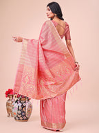 Shree Shyam Fashion Light Peach Organza Saree - Ethereal Sophistication in Every Fold