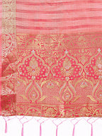 Shree Shyam Fashion Light Peach Organza Saree - Ethereal Sophistication in Every Fold