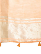 Shree Shyam Fashion Orange Cotton Woven Zari Work Traditional Tassel Saree