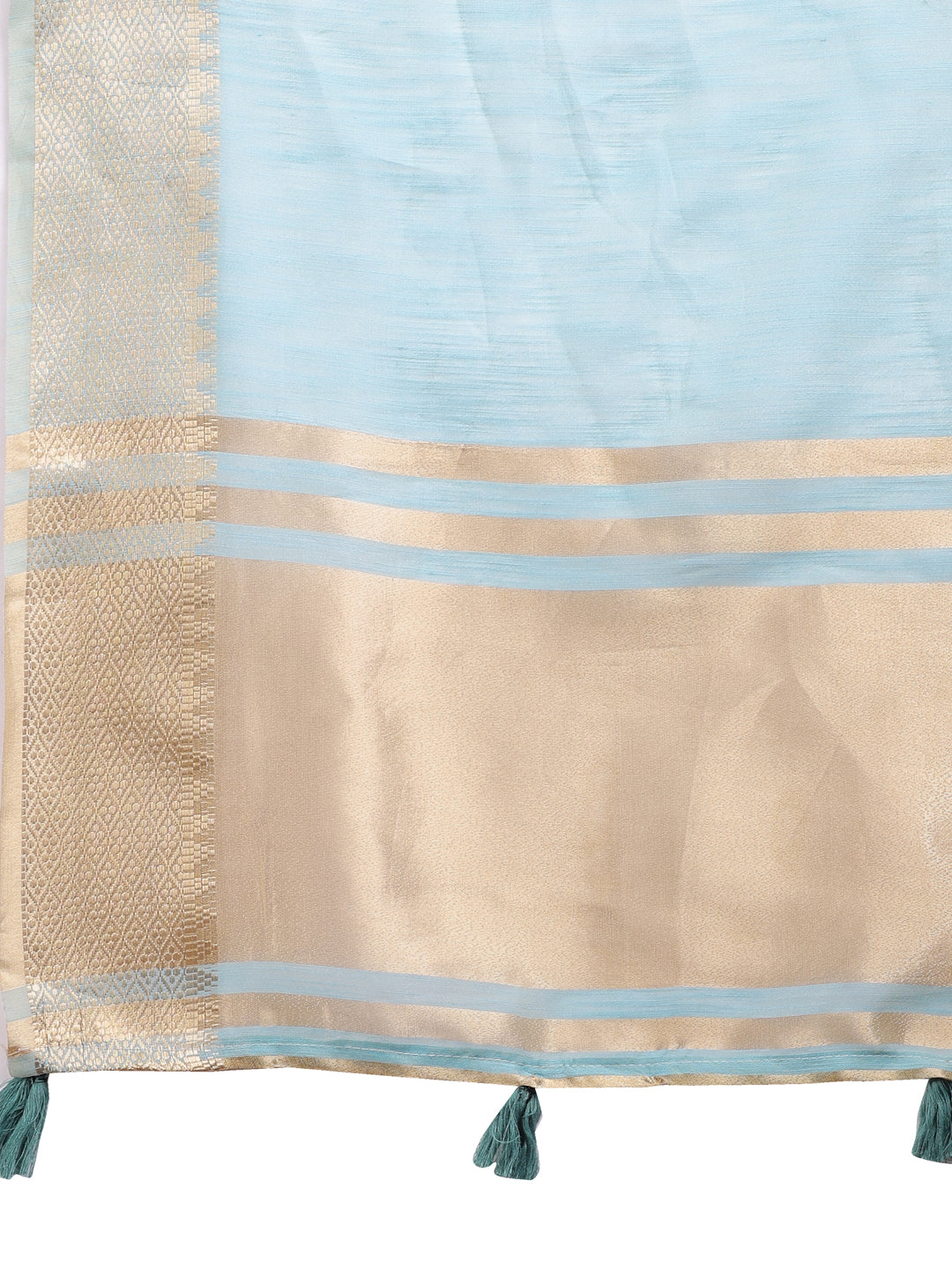 Shree Shyam Fashion Sky Blue Cotton Woven Zari Work Traditional Tassel Saree