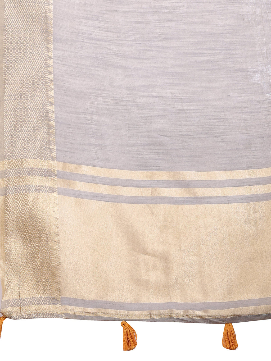 Shree Shyam Fashion Grey Cotton Woven Zari Work Traditional Tassel Saree