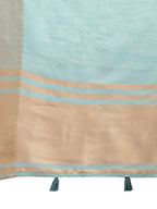 Shree Shyam Fashion Sea Green Cotton Woven Zari Work Traditional Tassel Saree