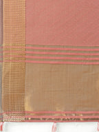 Shree Shyam Fashion Graceful Peach Organza Saree with Rich Golden Zari Border | Elegant Party Wear Saree with Blouse Piece