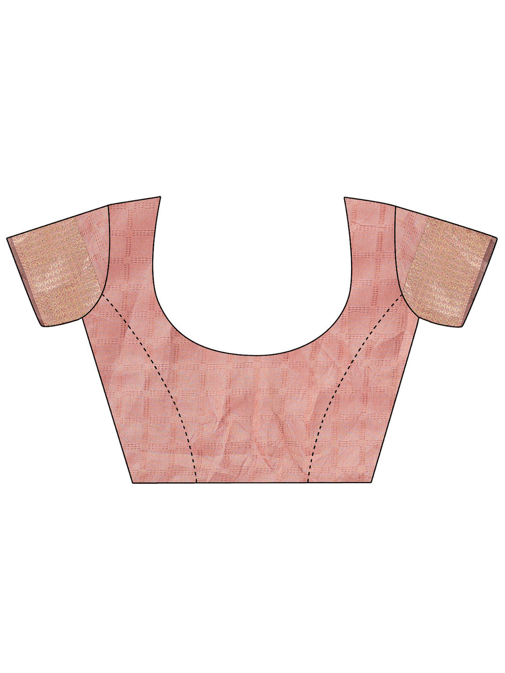 Shree Shyam Fashion Peach Organza Saree with Golden Zari Border | Elegant Soft Lightweight Party Wear Saree with Blouse