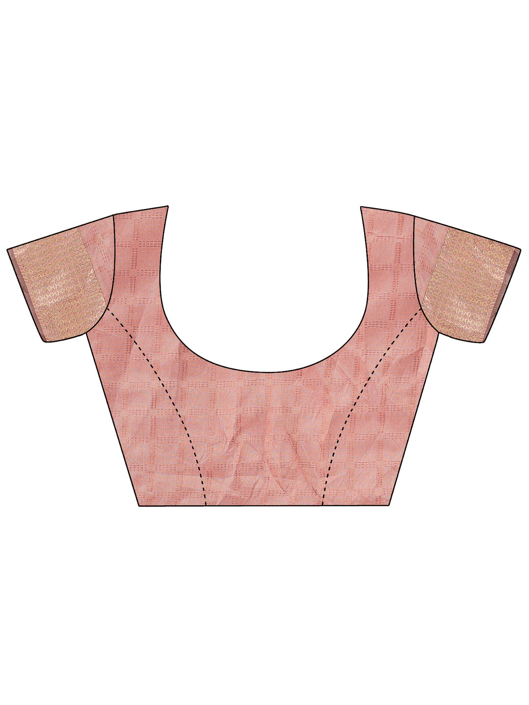 Shree Shyam Fashion Peach Organza Saree with Golden Zari Border | Elegant Soft Lightweight Party Wear Saree with Blouse