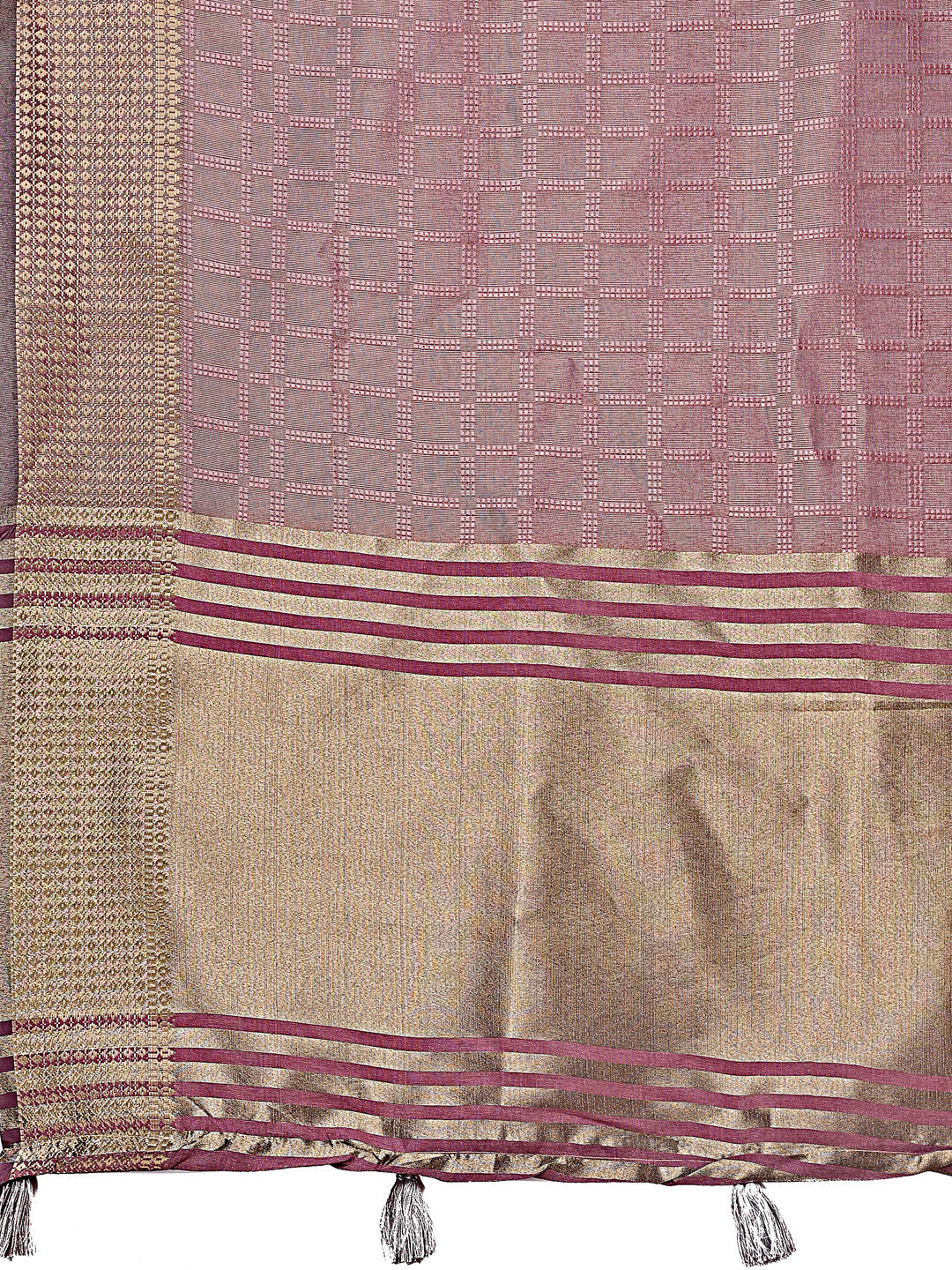 Shree Shyam Fashion Magenta Organza Saree with Golden Zari Border | Elegant Soft Lightweight Party Wear Saree with Blouse